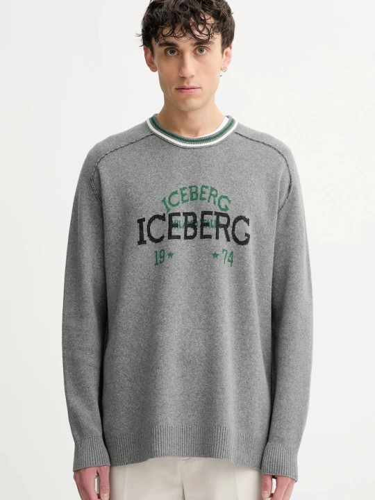 Zdjęcie produktu Iceberg sweter z wełną szary