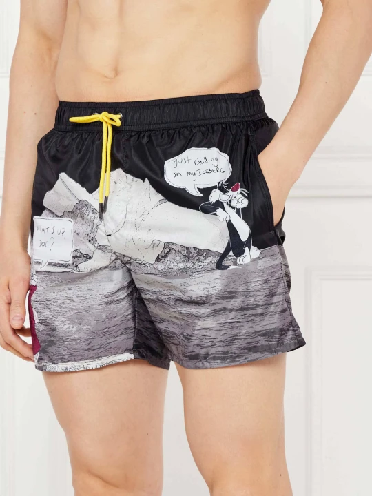 Zdjęcie produktu Iceberg Szorty kąpielowe ICEBERG X LOONEY TUNES | Regular Fit czarny
