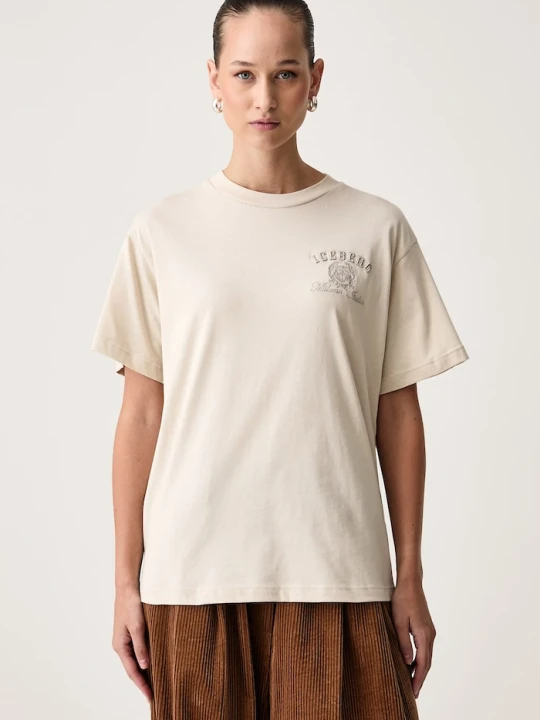 Zdjęcie produktu Iceberg T-shirt damski bawełniany beżowy