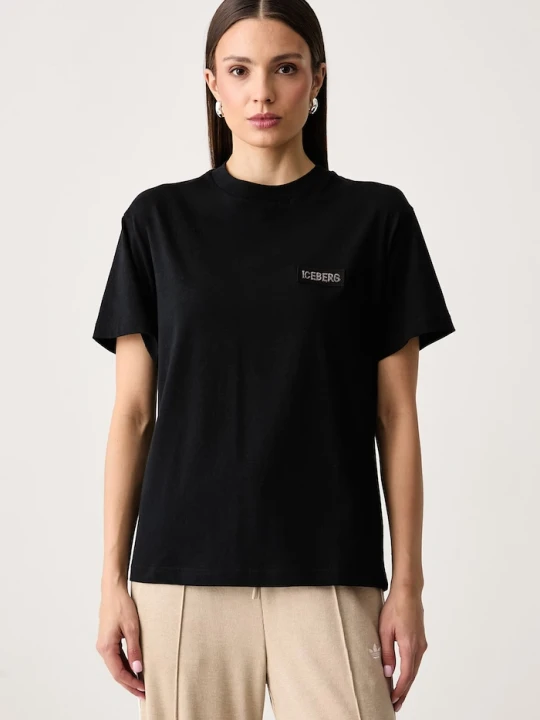 Zdjęcie produktu Iceberg T-shirt damski bawełniany czarny