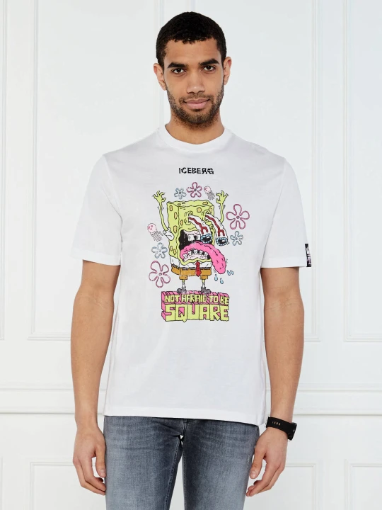 Zdjęcie produktu Iceberg T-shirt Iceberg x Spongebob | Regular Fit biały