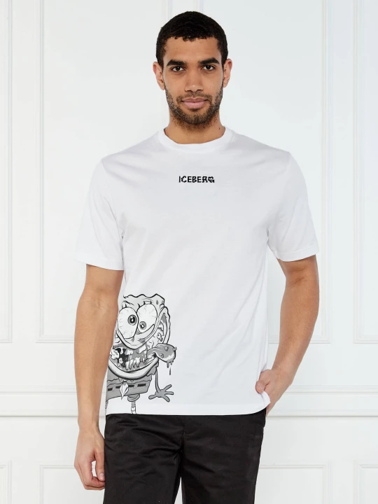 Zdjęcie produktu Iceberg T-shirt Iceberg x Spongebob | Regular Fit biały