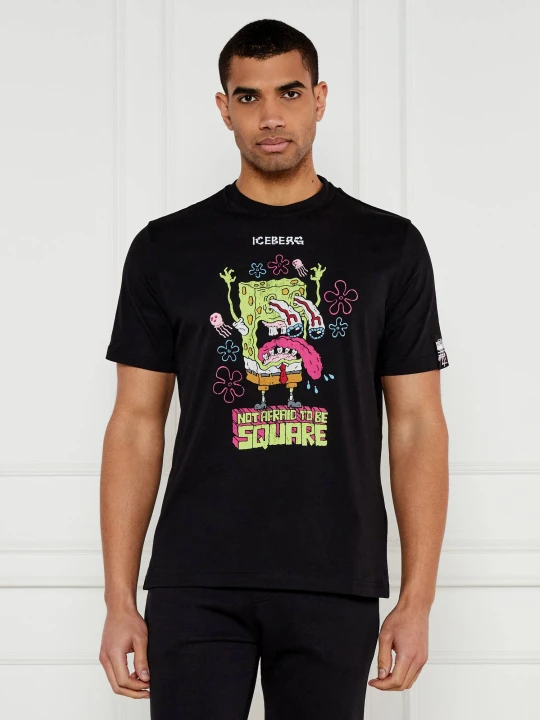 Zdjęcie produktu Iceberg T-shirt Iceberg x Spongebob | Regular Fit czarny