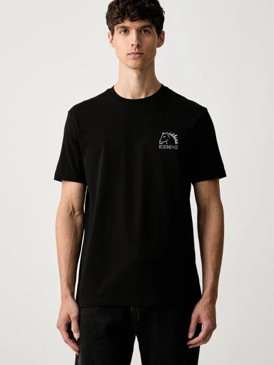 Zdjęcie produktu Iceberg T-shirt męski bawełniany czarny
