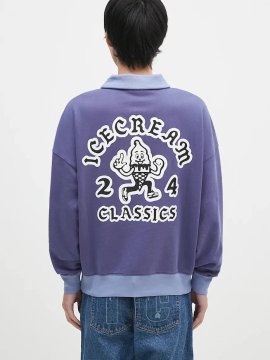 Zdjęcie produktu ICECREAM bluza bawełniana Cone Man Quarter Zip fioletowy