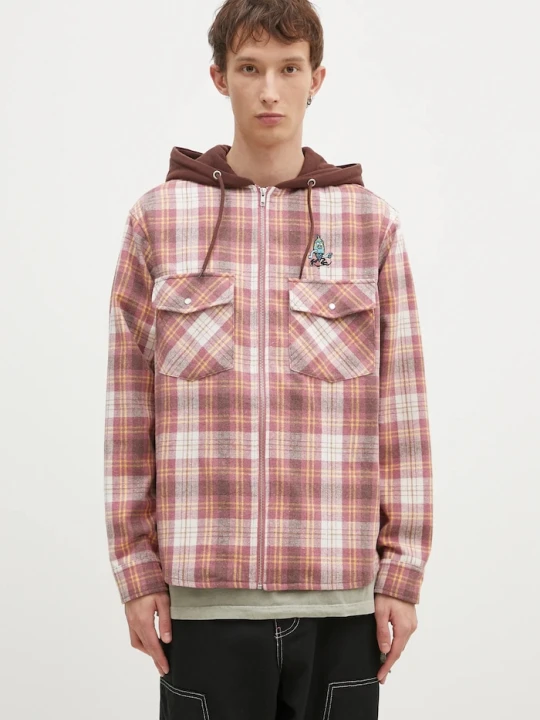 Zdjęcie produktu ICECREAM koszula z domieszką wełny Hooded Flannel Zip Through brązowy
