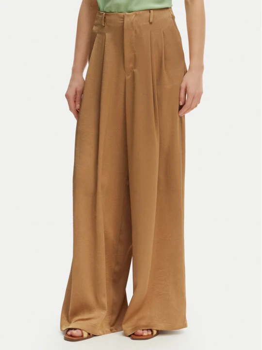 Zdjęcie produktu Iconique Spodnie palazzo Harper IC26-014 Brązowy jasny Wide Leg