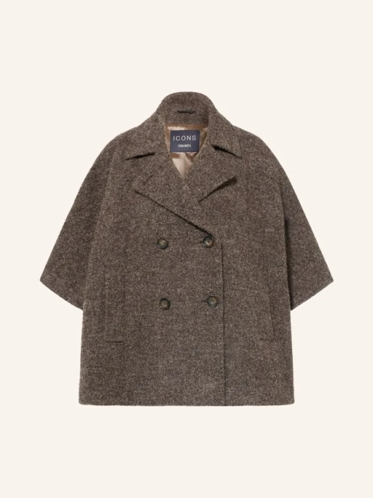 Zdjęcie produktu Icons Cinzia Rocca Peleryna Z Tkaniny Bouclé beige CZIEMNOSZARY
