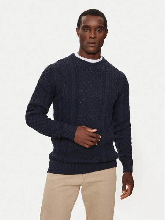 Zdjęcie produktu INDICODE Sweter Belinski 35-380 Granatowy Regular Fit