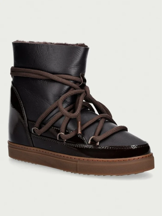 Zdjęcie produktu Inuikii Gloss Wedge śniegowce damskie skórzane brązowy