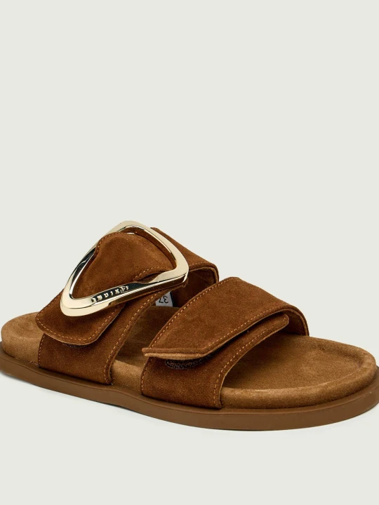 Zdjęcie produktu INUIKII Klapki DREAMER BUCKLE | zamsz brązowy