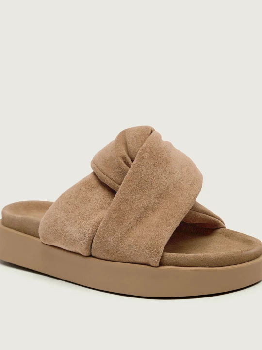 Zdjęcie produktu INUIKII Klapki SOFT CROSSED | zamsz beżowy