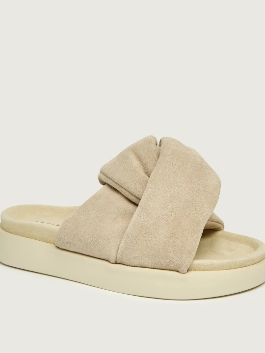 Zdjęcie produktu INUIKII Klapki SOFT CROSSED | zamsz beżowy