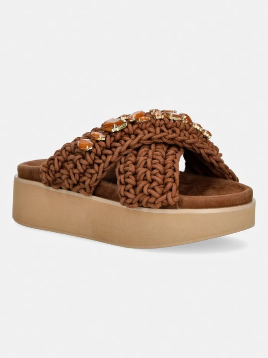 Zdjęcie produktu Inuikii klapki Woven Stones Platform brązowy