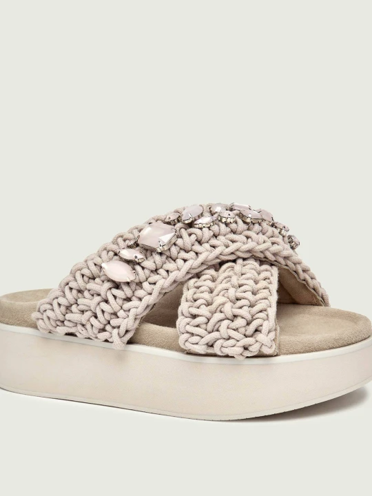 Zdjęcie produktu INUIKII Klapki WOVEN STONES | zamsz szary