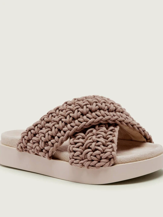 Zdjęcie produktu INUIKII Klapki WOVEN | zamsz beżowy