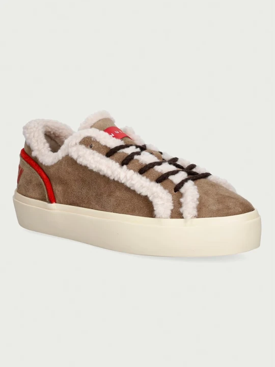 Zdjęcie produktu Inuikii Lila Shearling Lace Up sneakersy damskie zamszowe beżowy