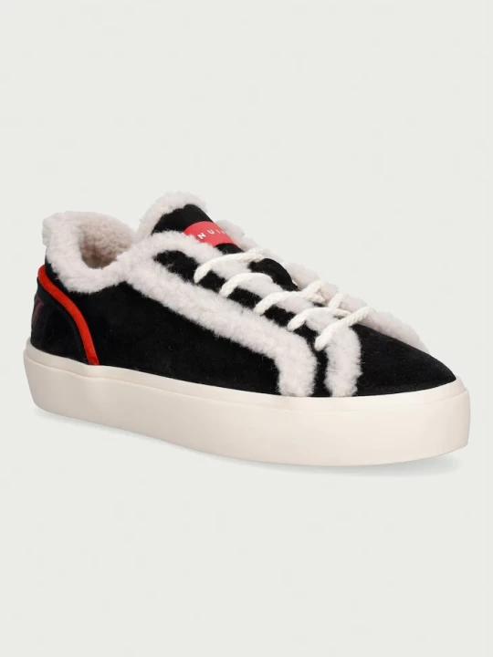 Zdjęcie produktu Inuikii Lila Shearling Lace Up sneakersy damskie zamszowe czarny