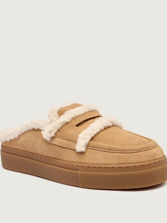 Zdjęcie produktu INUIKII Mule | zamsz | shearling piaskowy