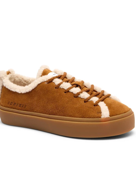 Zdjęcie produktu INUIKII Ocieplane sneakersy | shearling | zamsz brązowy