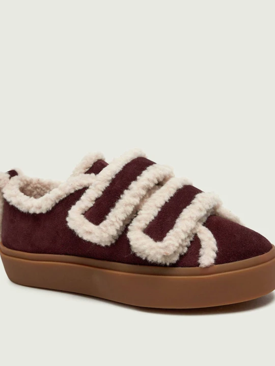 Zdjęcie produktu INUIKII Ocieplane sneakersy | zamsz | shearling bordowy