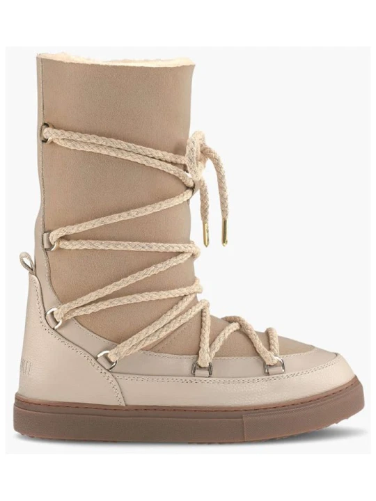 Zdjęcie produktu INUIKII Skórzane botki "Classic High Laced" w kolorze beżowym rozmiar: 37