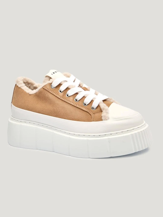 Zdjęcie produktu INUIKII Skórzane sneakersy Matilda Curly |shearling beżowy