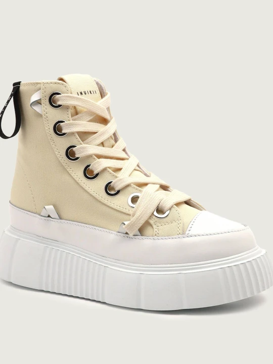 Zdjęcie produktu INUIKII Skórzane Trampki MATILDA CANVAS HIGH 23 beżowy