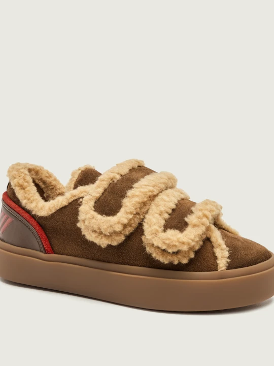 Zdjęcie produktu INUIKII Sneakersy Lila | shearling | zamsz brązowy