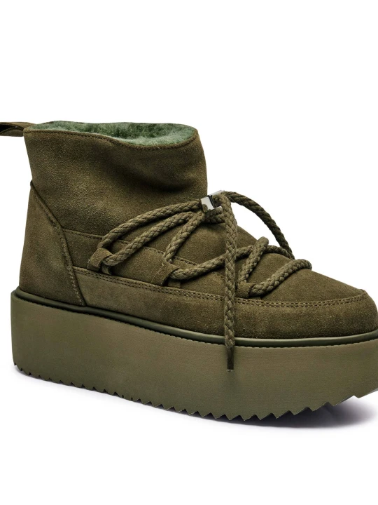 Zdjęcie produktu INUIKII Śniegowce Classic Low Platform | zamsz oliwkowy