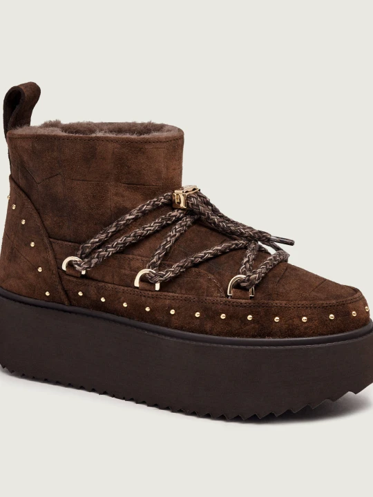 Zdjęcie produktu INUIKII Śniegowce Croco Platform | zamsz brązowy