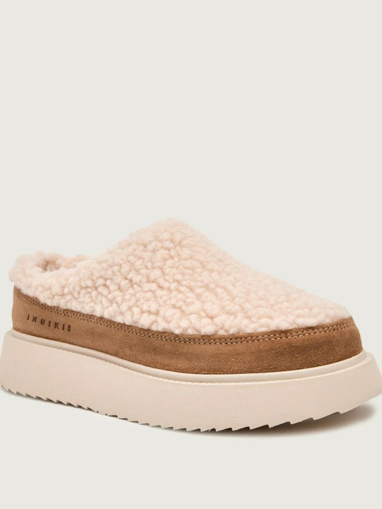 Zdjęcie produktu INUIKII Śniegowce CURLY MICRO | shearling | z dodatkiem skóry biały