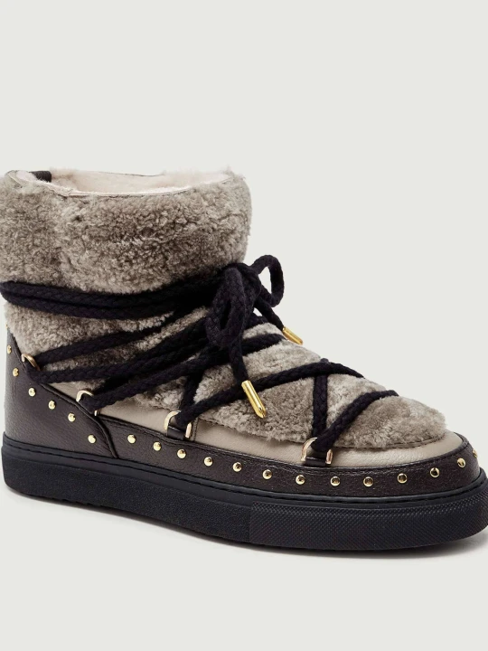 Zdjęcie produktu INUIKII Śniegowce CURLY ROCK | skóra | shearling czarny