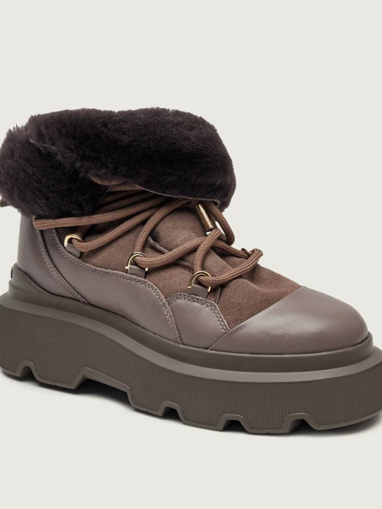 Zdjęcie produktu INUIKII Śniegowce Endurance | skóra | shearling brązowy