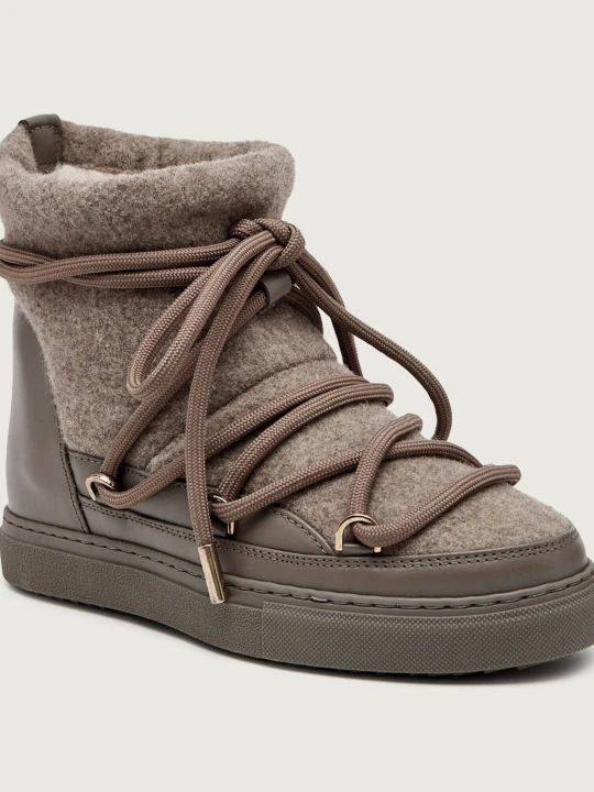 Zdjęcie produktu INUIKII Śniegowce FELT WEDGE | skóra beżowy