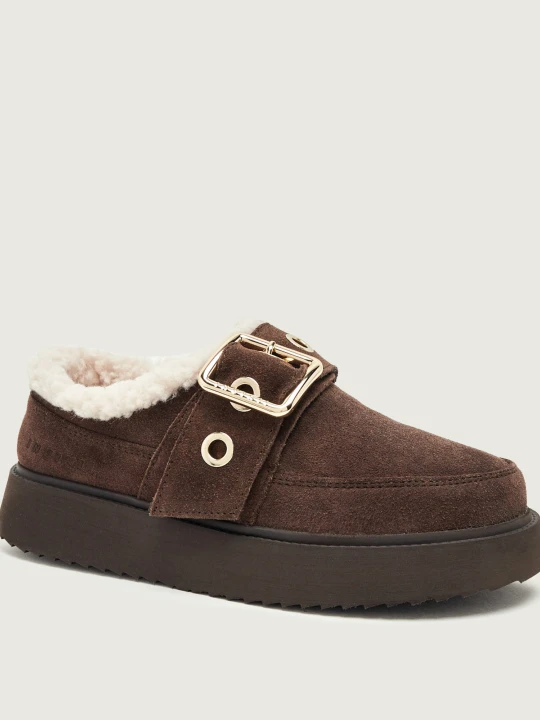 Zdjęcie produktu INUIKII Śniegowce Micro Buckle | zamsz | shearling brązowy