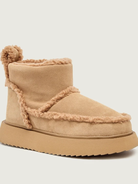 Zdjęcie produktu INUIKII Śniegowce Micro | zamsz | wełna | shearling beżowy