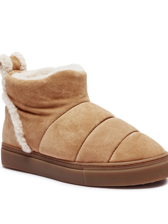Zdjęcie produktu INUIKII Śniegowce | zamsz | wełna | shearling beżowy