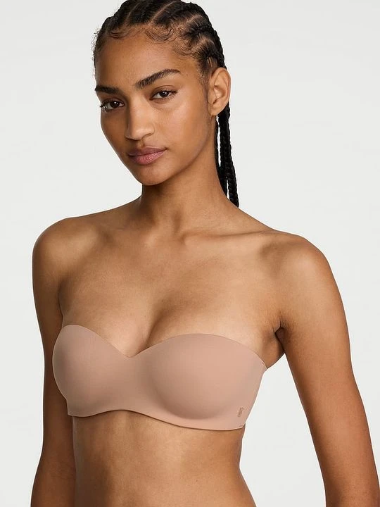 Zdjęcie produktu Invisible by Victoria's Secret Biustonosz lekko usztywniany bez ramiączek Sweetheart Strapless Beżowy