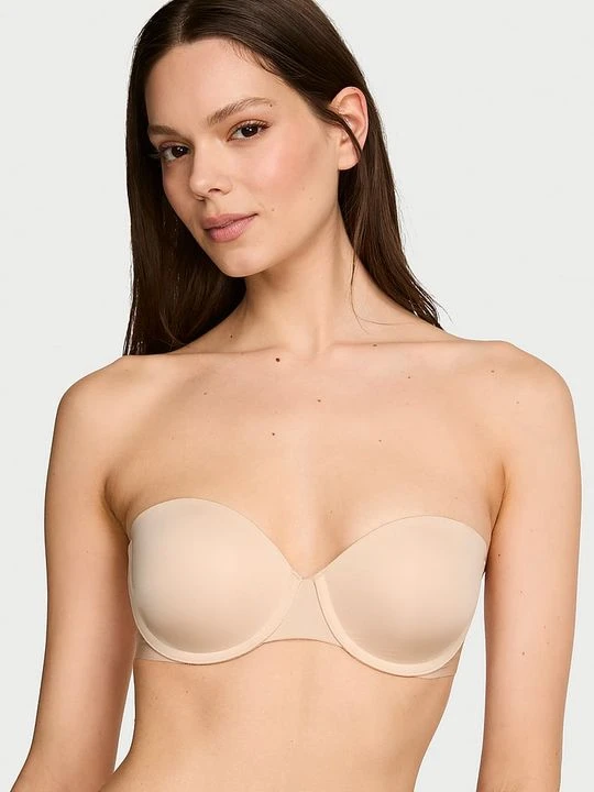 Zdjęcie produktu Invisible by Victoria's Secret Biustonosz push-up bez ramiączek Uplift Strapless Beżowy