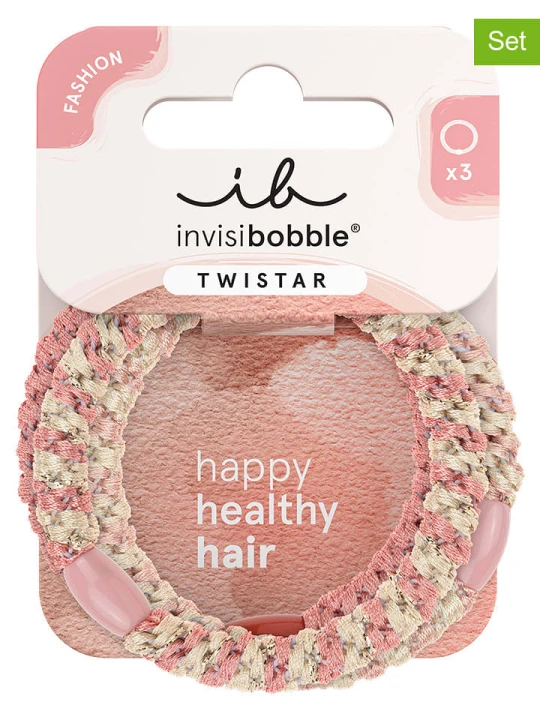 Zdjęcie produktu Invisibobble Gumki (6 szt.) "Tristar" w kolorze jasnoróżowo-beżowym rozmiar: onesize