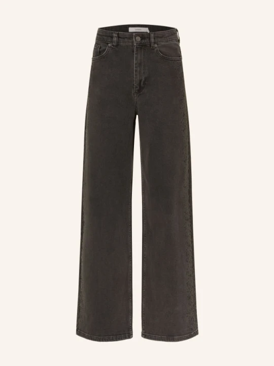 Zdjęcie produktu Inwear Jeansy Wide Leg Junaiw Aalia Z Kamieniami Ozdobnymi grau 900012851 DARK GREY WASH DENIM