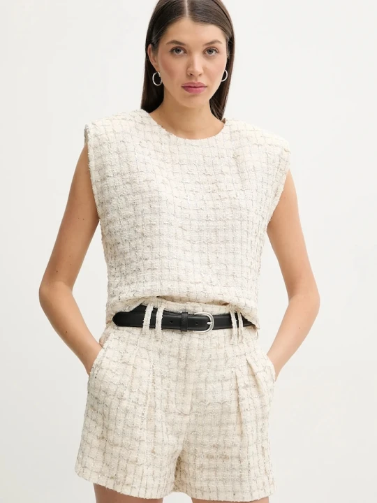 Zdjęcie produktu IRO bluzka z domieszką lnu beżowy