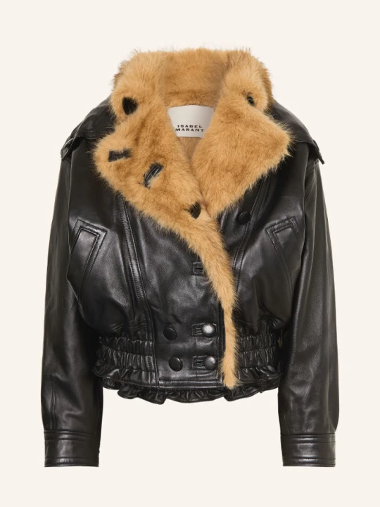 Zdjęcie produktu Isabel Marant Kurtka Skórzana Valina Z Sztucznym Futrem schwarz