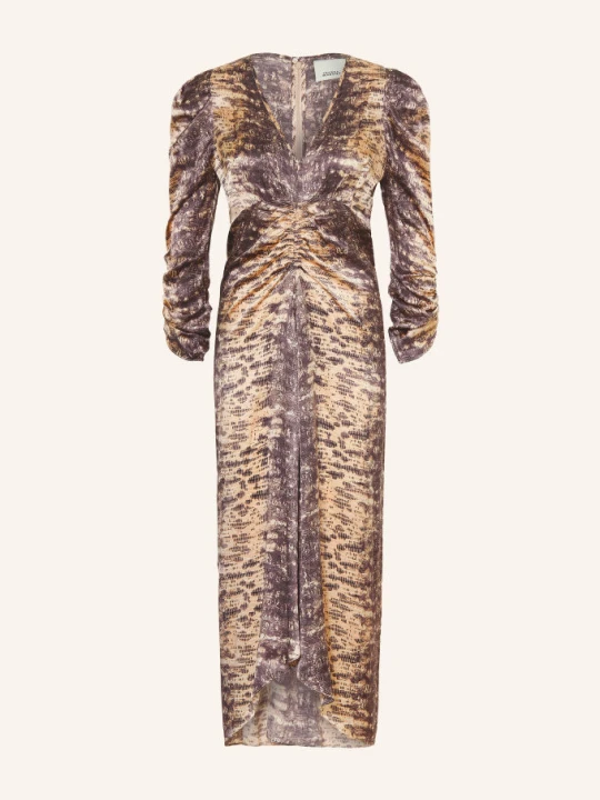 Zdjęcie produktu Isabel Marant Satynowa Sukienka Albini Z Jedwabiu Z Rękawami 3 / 4 beige