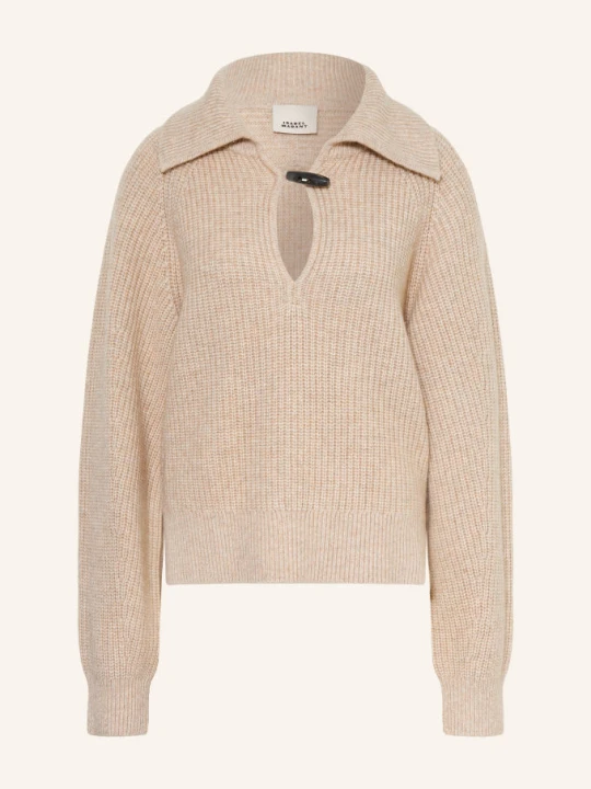 Zdjęcie produktu Isabel Marant Sweter Typu Troyer Miranda Z Wełną Merynosową I Kaszmirem beige