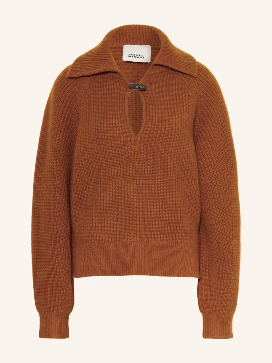 Zdjęcie produktu Isabel Marant Sweter Typu Troyer Miranda Z Wełną Merynosową I Kaszmirem braun BRĄZOWY