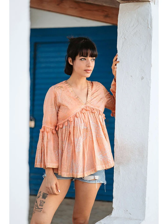 Zdjęcie produktu Isla Bonita by SIGRIS Bluzka w kolorze brzoskwiniowym rozmiar: M