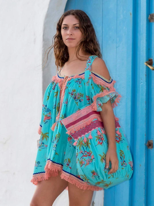 Zdjęcie produktu Isla Bonita by SIGRIS Bluzka w kolorze turkusowym ze wzorem rozmiar: L