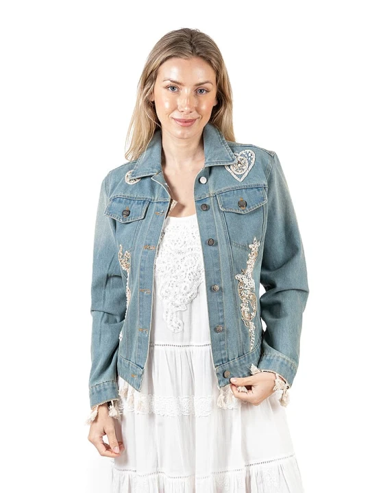 Zdjęcie produktu Isla Bonita by SIGRIS Kurtka dżinsowa w kolorze błękitnym rozmiar: XL
